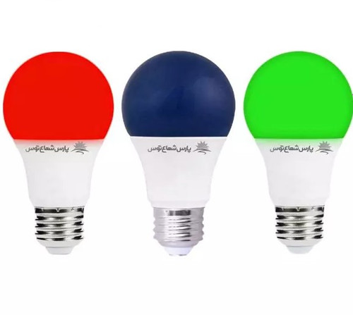 لامپ LED حبابی 9 وات رنگی پارس شعاع توس پایه E27