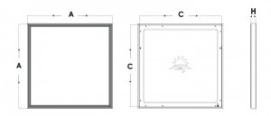 پنل لایت 60×60 صدفی 85 وات پارس شعاع توس