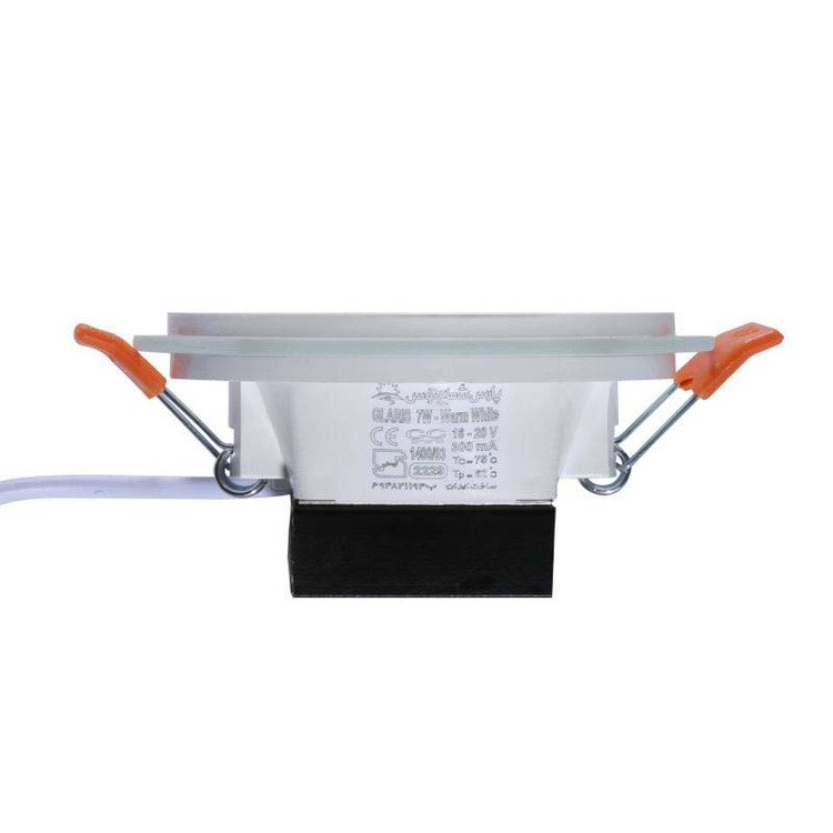 چراغ پنلی SMD توکار 7 وات دایره ای پارس شعاع توس - شار نوری 380 لومن - دارای رنگ نور آفتابی و سفید - قطر برش 70 میلی متر