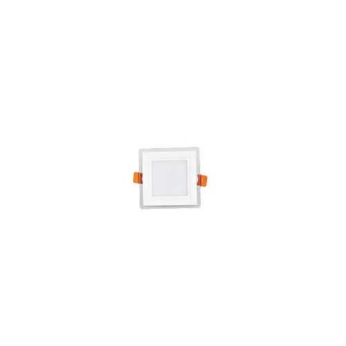چراغ پنلی SMD توکار 12 وات مربعی پارس شعاع توس - قطر برش 120 میلی متر - میزان روشنایی 960 لومن - دارای دو رنگ نور آفتابی و مهتابی - ابعاد بیرونی 160x160 میلی متر