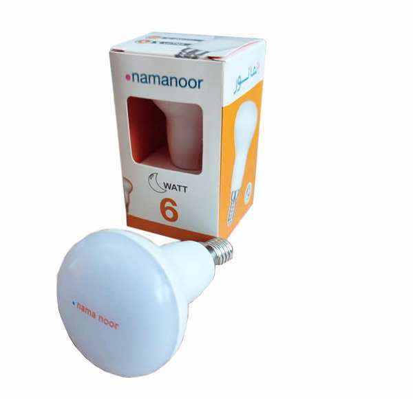 لامپ LED حبابی تخت 6 وات نمانور (هالی استار) پایه E14 مدل R50