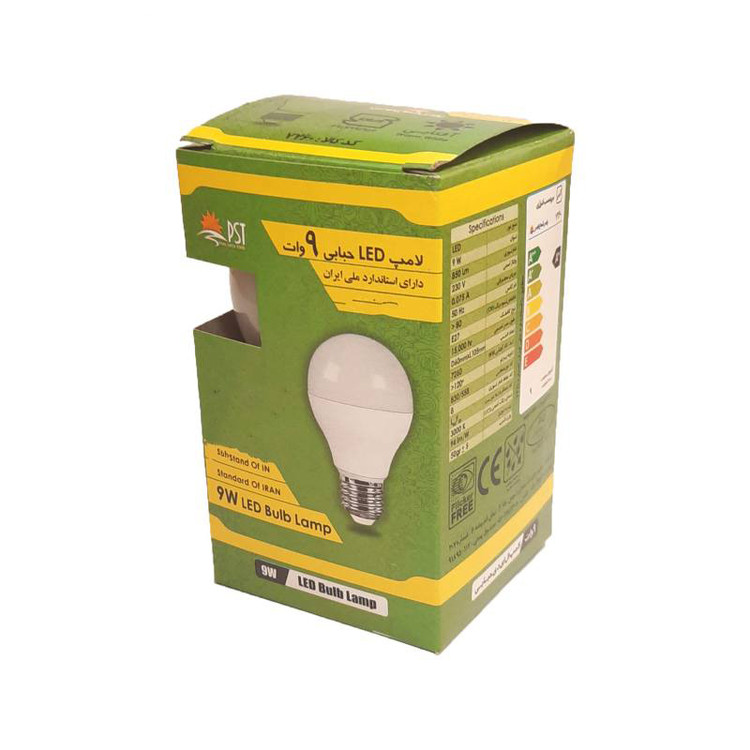 لامپ LED حبابی 9 وات پارس شعاع توس پایه E27