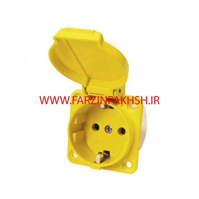 پریز دربدار تابلویی تکفاز زرد پارت الکتریک مدل 124/2