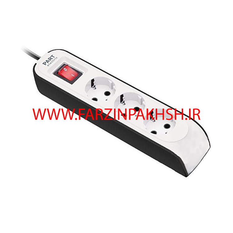 سه خانه ارتدار با کلید و کابل 1/8 متری پارت الکتریک مدل پارت 8760