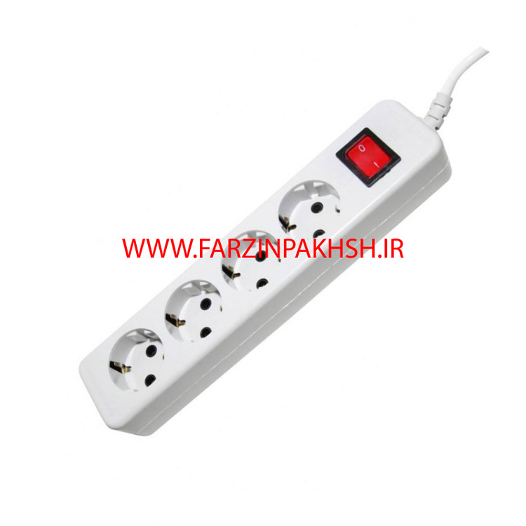 چند راهی برق چهار خانه ارتدار با کلید و کابل 1/8 پارت الکتریک مدل نیک293