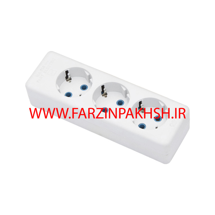 چند راهی برق سه خانه ارتدار بدون کلید با کابل 3 متری پارت الکتریک مدل شهاب