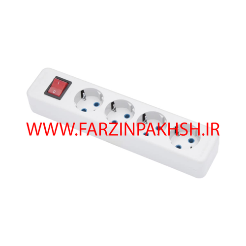 چند راهی برق چهار خانه ارتدار با کلید و کابل 5 پارت الکتریک مدل شهاب 650