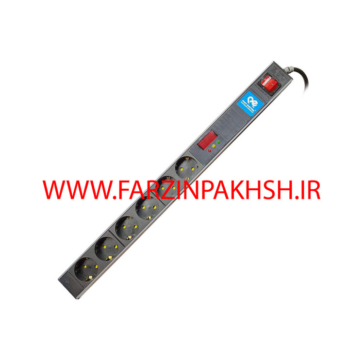 محافظ برق شش خانه دیجیتالی با کابل 1/8 متری پارت الکتریک مدل رک مونت پارسا 5834