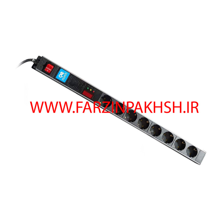 محافظ برق هشت خانه دیجیتالی با کابل 1/8 متری پارت الکتریک مدل رک مونت پارسا 6642