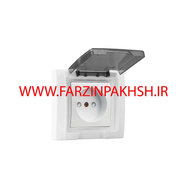 پریز بارانی سرامیکی بدون ارت توکار دربدار پارت الکتریک مدل آذین 7260