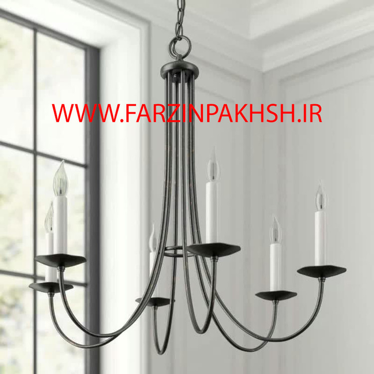 لوستر مدرن مشکی 6 شاخه مدل Z_10