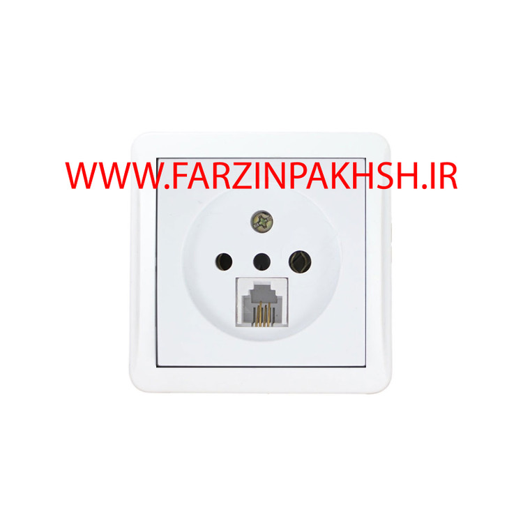 پریز تلفن دو منظوره روکار پارت الکتریک مدل شهاب 4050