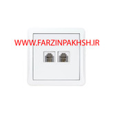 پریز تلفن دو سوکت روکار پارت الکتریک مدل شهاب 4055