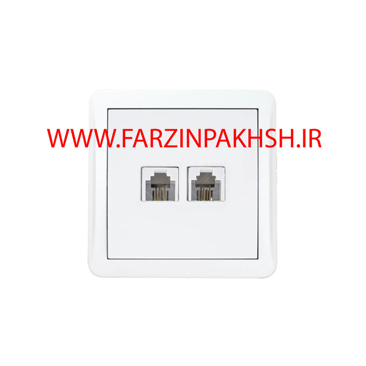 پریز تلفن دو سوکت روکار پارت الکتریک مدل شهاب 4055