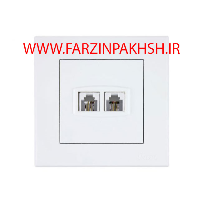 پریز تلفن دو سوکت توکار پارت الکتریک مدل تابش 5181