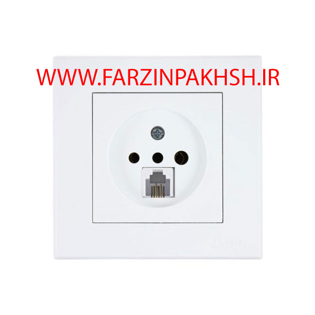 پریز تلفن دو منظوره توکار پارت الکتریک مدل تابش 5183