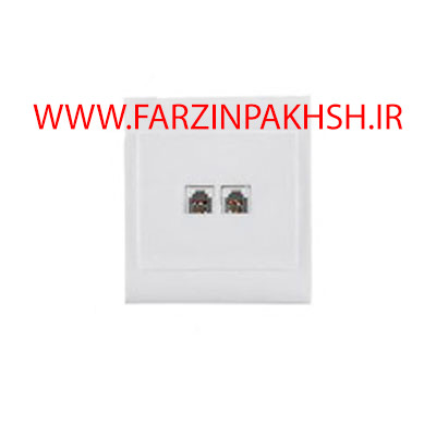 پریز تلفن دو سوکت توکار پارت الکتریک مدل مهتاب 7805