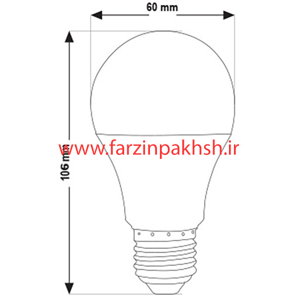 لامپ LED حبابی 7 وات پارس شهاب پایه E27