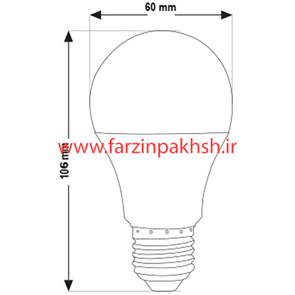 لامپ LED حبابی 7 وات پارس شهاب پایه E27
