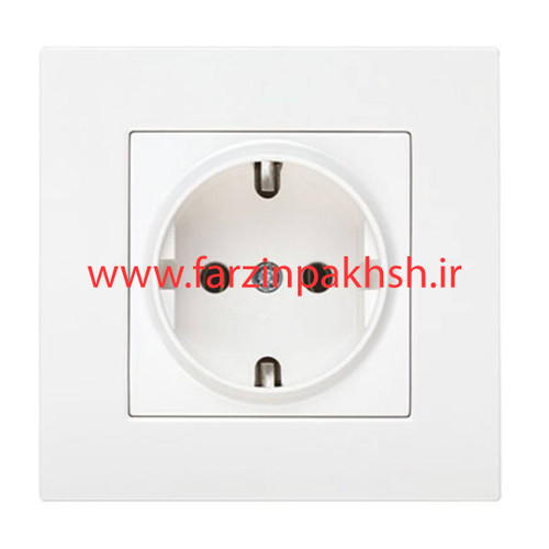 پریز ارت محافظ دار توکار دلند مدل آسا پلکسی سفید