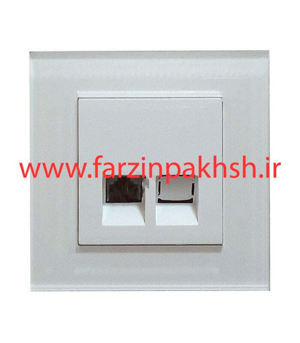 پریز سوکت شبکه cat6 توکار دلند مدل آسا پلکسی سفید