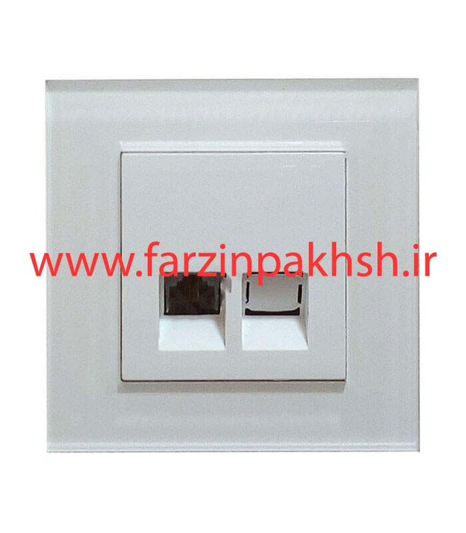 پریز سوکت شبکه cat6 توکار دلند مدل آسا پلکسی سفید