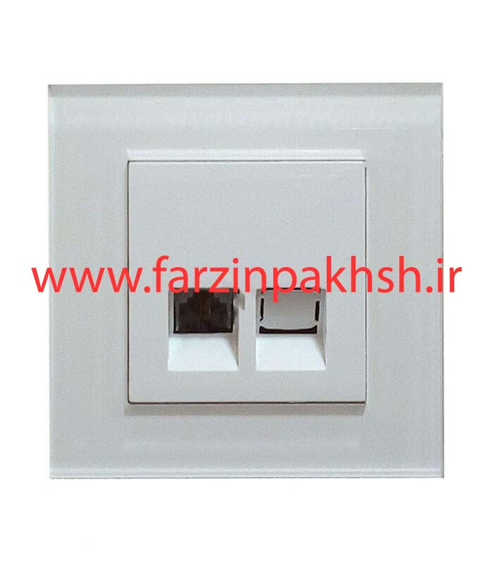 پریز سوکت شبکه cat6 توکار دلند مدل آسا پلکسی سفید