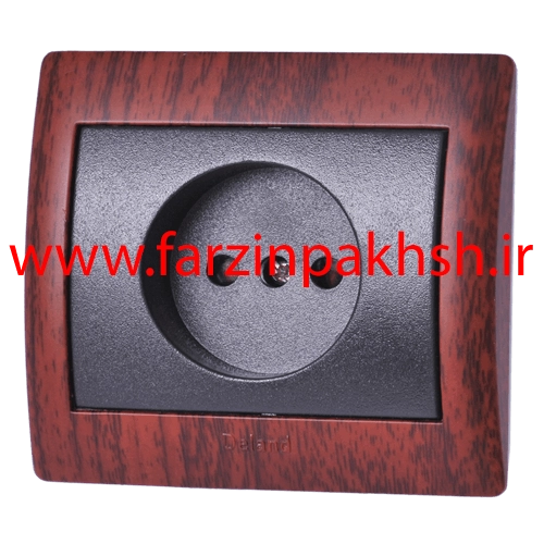 پریز برق محافظ دار توکار دلند مدل آریا چوب ماهاگونی