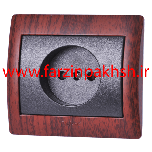 پریز برق محافظ دار توکار دلند مدل آریا چوب ماهاگونی