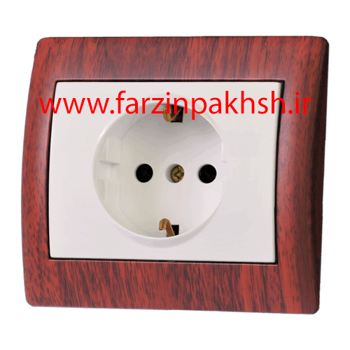 پریز ارت محافظ دار توکار دلند مدل آریا چوب ماهاگونی