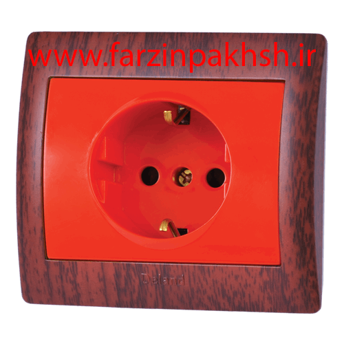 پریز ارت محافظ دار UPS توکار دلند مدل آریا چوب ماهاگونی