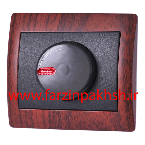 کلید دیمر لامپ (800W) توکار دلند مدل آریا چوب ماهاگونی