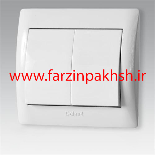 کلید دو پل توکار دلند مدل آریا سفید