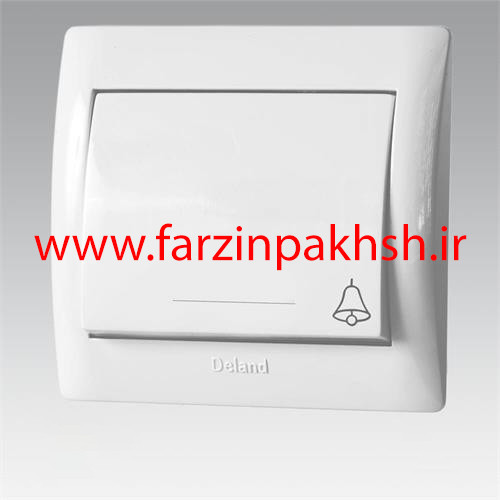 کلید شاسی زنگ توکار دلند مدل آریا سفید