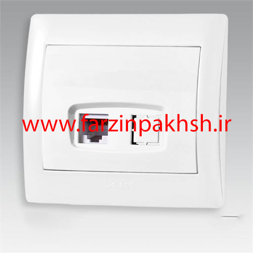 تک سوکت تلفن دوخط توکار دلند مدل آریا سفید