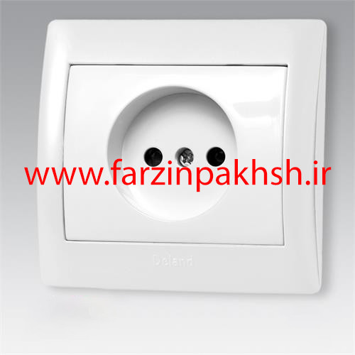 پریز ساده محافظ دار پایه سرامیکی توکار دلند مدل آریا سفید