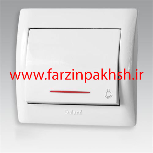 کلید شاسی راه پله توکار دلند مدل آریا سفید