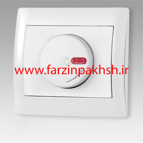کلید دیمر لامپ (800w) توکار دلند مدل آریا سفید