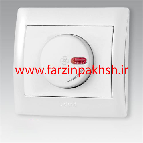 کلید دیمر فن (800w) توکار دلند مدل آریا سفید