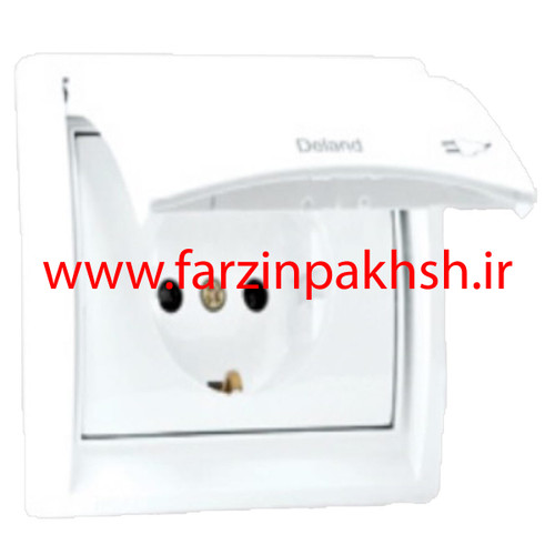 پریز ارت محافظ دار توکار دلند مدل آریا سفید بارانی