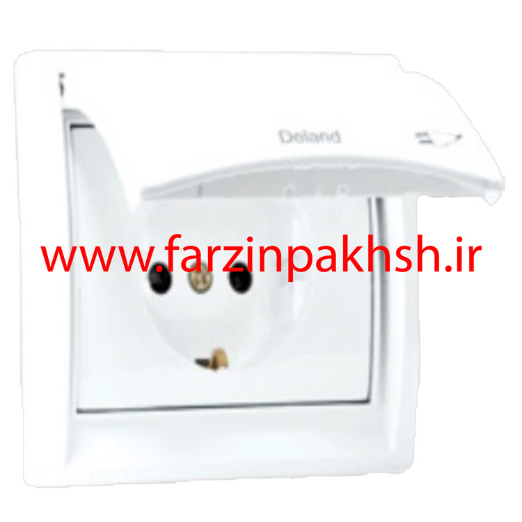 پریز ارت محافظ دار توکار دلند مدل آریا سفید بارانی