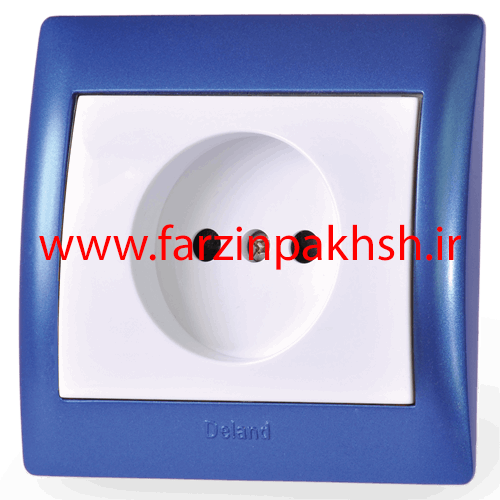 پریز برق محافظ دار توکار دلند مدل آریا با قاب رنگی