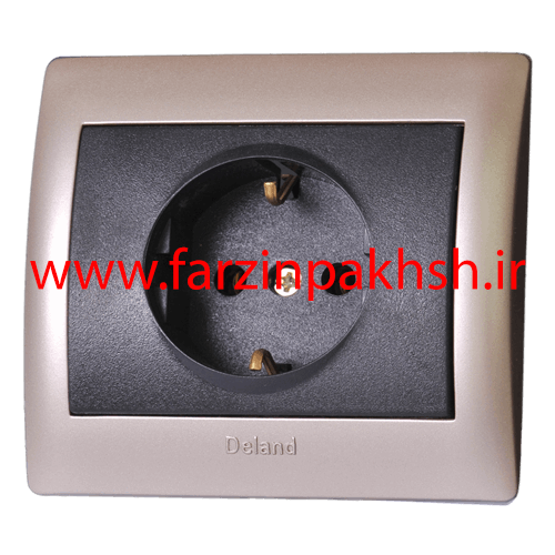 پریز ارت محافظ دار با پایه سرامیکی توکار دلند مدل آریا با قاب رنگی