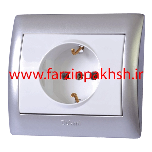 پریز ارت محافظ دار توکار دلند مدل آریا با قاب رنگی