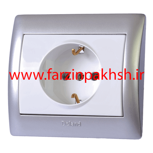 پریز ارت محافظ دار توکار دلند مدل آریا با قاب رنگی