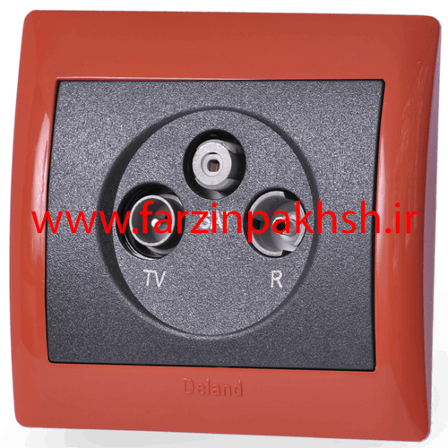 پریز فیش آنتن مرکزی توکار دلند مدل آریا با قاب رنگی