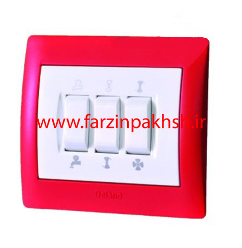 کلید کولر(جدید) توکار دلند مدل آریا با قاب رنگی