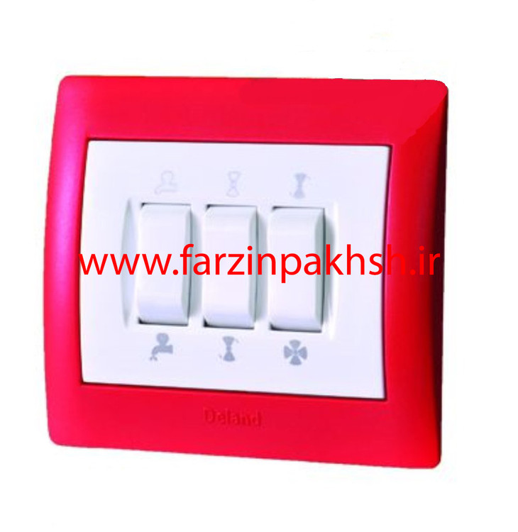کلید کولر(جدید) توکار دلند مدل آریا با قاب رنگی