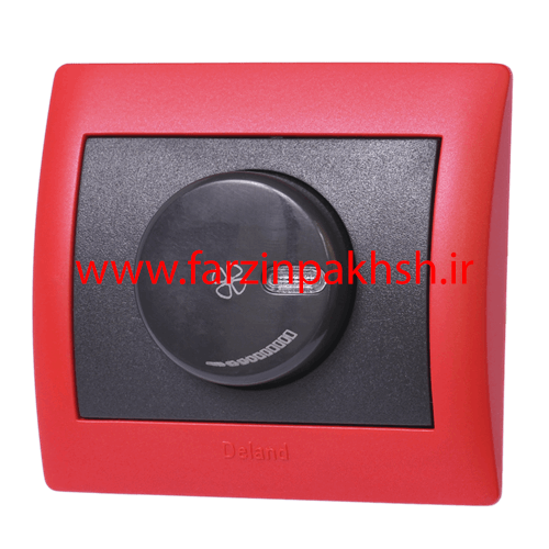 کلید دیمر فن (800w) توکار دلند مدل آریا با قاب رنگی