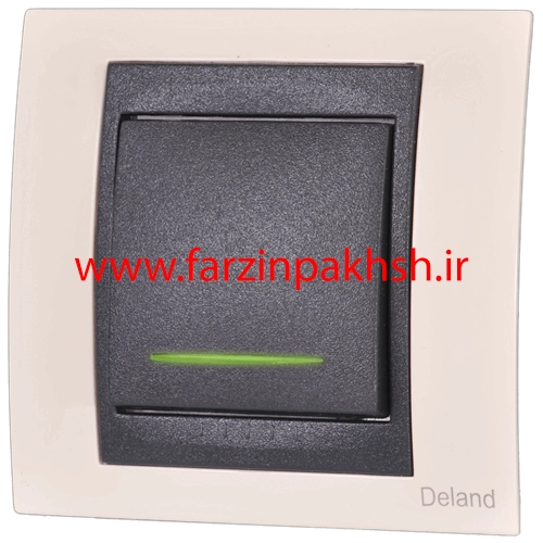 کلید تبدیل توکار دلند مدل مکانیزم سیلور رنگ طوسی روشن